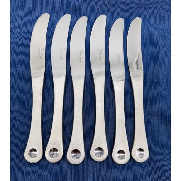 Robert Welch PENDULUM Dinner Knife Dot Stainless Satin 9.25 inch Lot of 6 - Picture 1 of 6